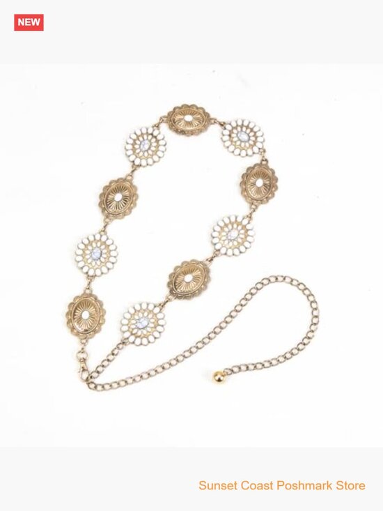 Zinc Alloy Metal Waist Chain Belt Blouse Dress Sweater Chain Belt Long